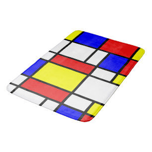 Piet Mondrian Art Style Modern Helderkleurig Badmat