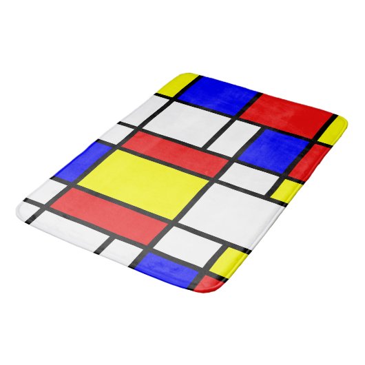 Piet Mondrian Art Style Modern Helderkleurig Badmat (Gekanteld)