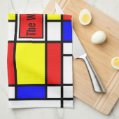 Piet Mondrian Art Style Modern Helderkleurig Theedoek (Quarter Fold)