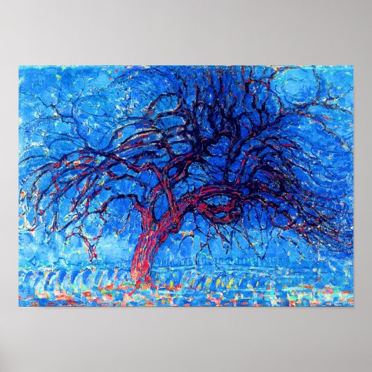 Piet Mondrian - Avond (De rode boom) Poster (Voorkant)