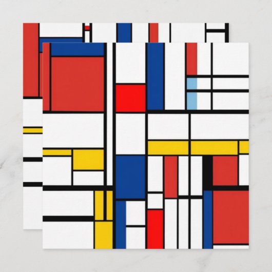 Piet Mondrian Bedankkaart (Voorkant / Achterkant)