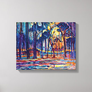 Piet Mondrian - Bossen bij Oele Fijne Kunst Schild Canvas Afdruk