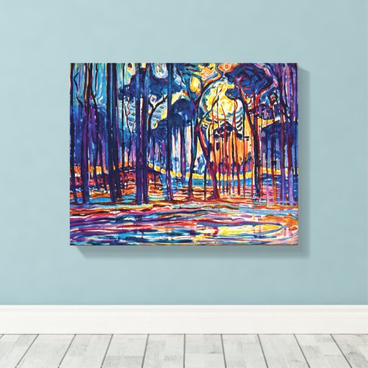 Piet Mondrian - Bossen nabij Oele Fine Art Paintin Canvas Afdruk (Insitu (Houten vloer))