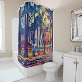 Piet Mondrian - Bossen nabij Oele Fine Art Paintin Douchegordijn (In situ)