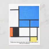 Piet Mondrian Briefkaart (Voorkant)