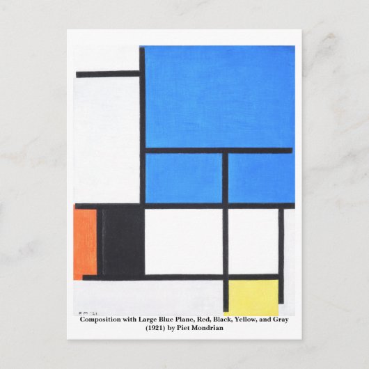 Piet Mondrian Briefkaart (Voorkant)