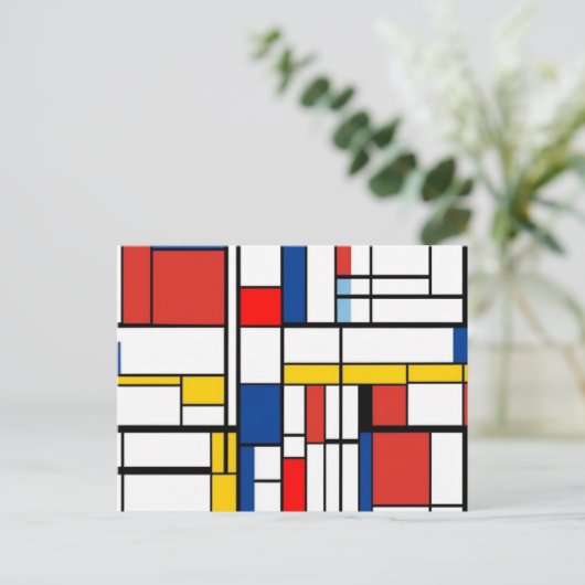 Piet Mondrian Briefkaart (Staand voorkant)
