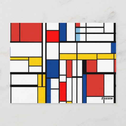 Piet Mondrian Briefkaart (Achterkant)