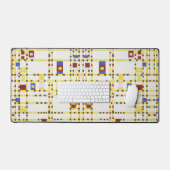 Piet Mondrian Broadway Boogie Woogie Abstracte Kun Bureaumat (Keyboard & Muis)