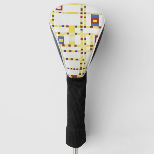 Piet Mondrian Broadway Boogie Woogie Abstracte Kun Golfheadcover (Voorkant)