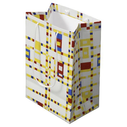 Piet Mondrian Broadway Boogie Woogie Abstracte Kun Medium Cadeauzakje (Voorkant Gekanteld)
