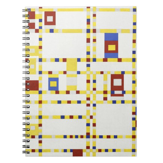 Piet Mondrian Broadway Boogie Woogie Abstracte Kun Notitieboek (Voorkant)