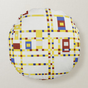 Piet Mondrian Broadway Boogie Woogie Abstracte Kun Rond Kussen