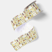 Piet Mondrian Broadway Boogie Woogie Abstracte Kun Satijnen Lint (Achterkant)
