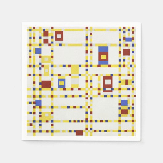 Piet Mondrian Broadway Boogie Woogie Abstracte Kun Servet (Voorkant)