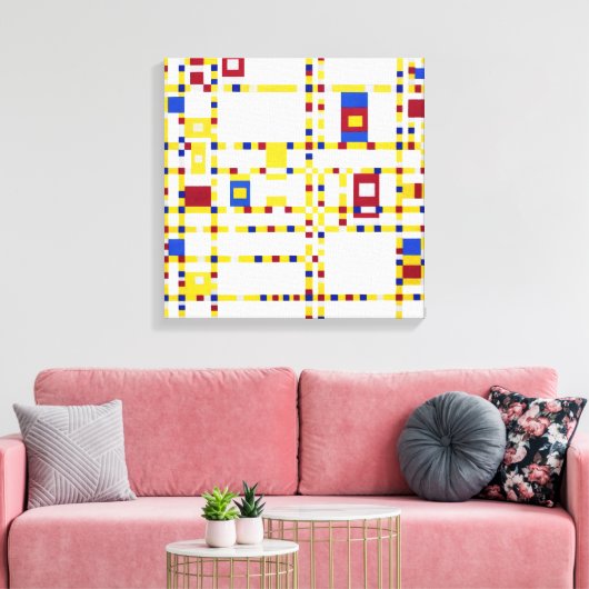 Piet Mondrian Broadway Boogie Woogie Canvas Afdruk (Insitu (Woonkamer))