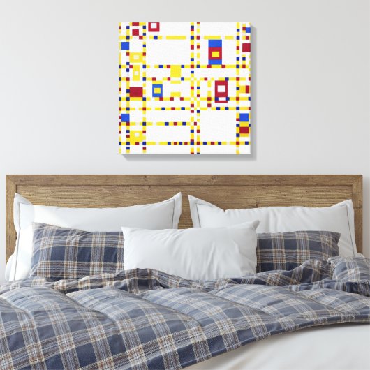 Piet Mondrian Broadway Boogie Woogie Canvas Afdruk (Insitu (Slaapkamer))