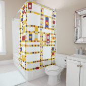 Piet Mondrian - Broadway Boogie Woogie Moderne Kun Douchegordijn (In situ)
