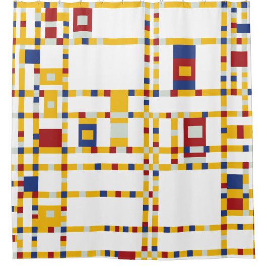 Piet Mondrian - Broadway Boogie Woogie Moderne Kun Douchegordijn (Voorkant)
