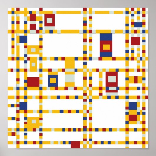 Piet Mondrian - Broadway Boogie Woogie Moderne Kun Poster (Voorkant)