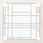 Piet Mondrian, Compositie 10 Glazen Onderzetter (Achterkant)