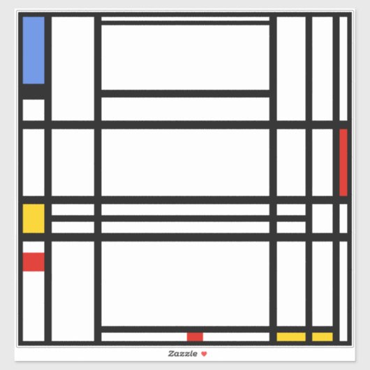 Piet Mondrian, Compositie 10 Sticker (Vel)