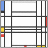 Piet Mondrian, Compositie 10 Sticker (Voorkant)
