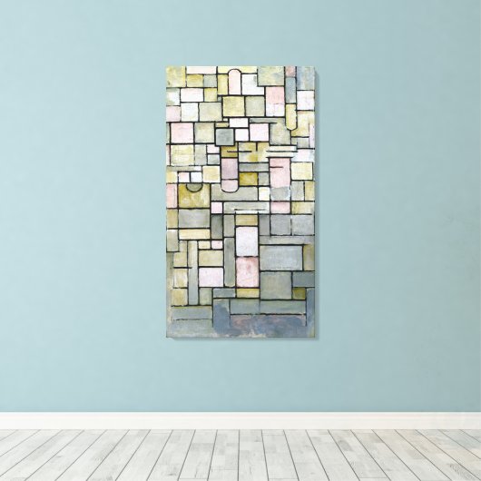 Piet Mondrian Compositie 8 Canvas Afdruk (Insitu (Houten vloer))