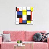 Piet Mondrian Compositie A - Abstracte Moderne Kun Canvas Afdruk (Insitu (Woonkamer))
