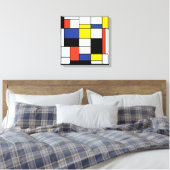 Piet Mondrian Compositie A - Abstracte Moderne Kun Canvas Afdruk (Insitu (Slaapkamer))