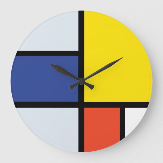 Piet Mondrian Compositie A - Abstracte Moderne Kun Grote Klok (Voorkant)