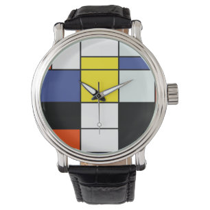 Piet Mondrian Compositie A - Abstracte Moderne Kun Horloge