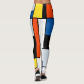Piet Mondrian Compositie A - Abstracte Moderne Kun Leggings (Achterkant)
