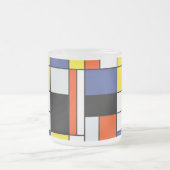 Piet Mondrian Compositie A - Abstracte Moderne Kun Matglas Koffiemok (Center)