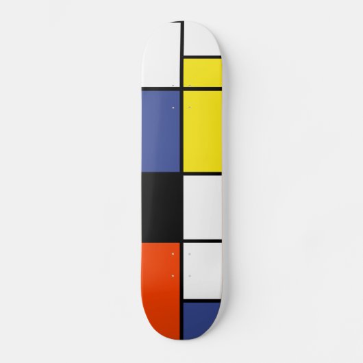Piet Mondrian Compositie A - Abstracte Moderne Kun Skateboard (Voorkant)