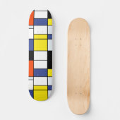 Piet Mondrian Compositie A - Abstracte Moderne Kun Skateboard (Voorkant)
