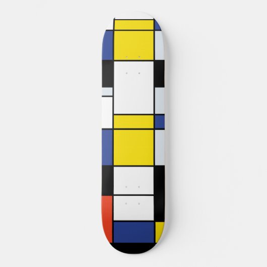 Piet Mondrian Compositie A - Abstracte Moderne Kun Skateboard (Voorkant)