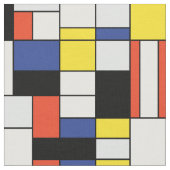 Piet Mondrian Compositie A - Abstracte Moderne Kun Stof (Close Up)