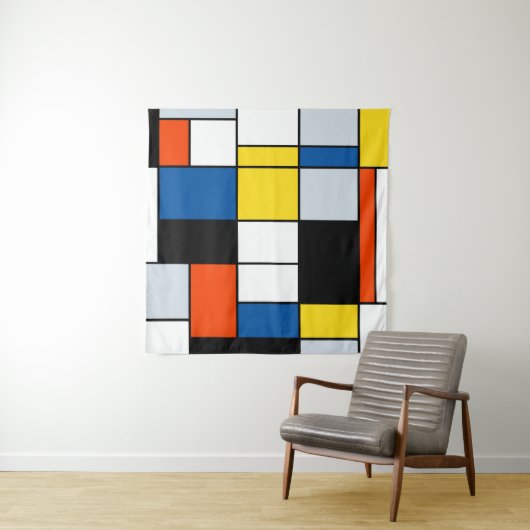 Piet Mondrian Compositie A - Abstracte Moderne Kun Wandkleed (In situ)