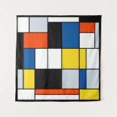 Piet Mondrian Compositie A - Abstracte Moderne Kun Wandkleed (Voorkant (horizontaal))
