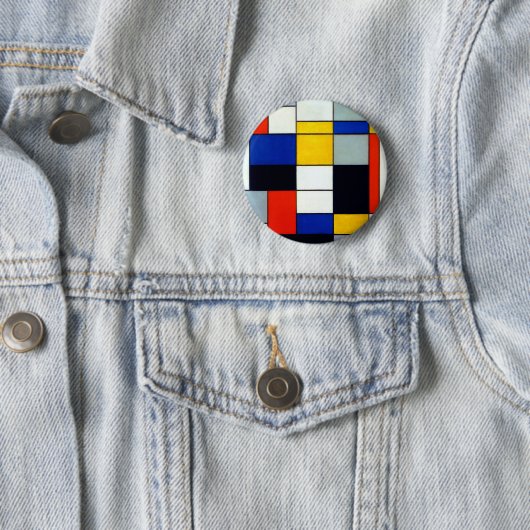 Piet Mondrian Compositie A Ronde Button 5,7 Cm (In situ)