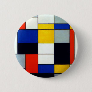 Piet Mondrian Compositie A Ronde Button 5,7 Cm
