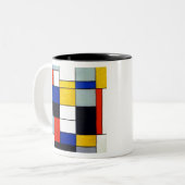 Piet Mondrian Compositie A Tweekleurige Koffiemok (Voorkant links)