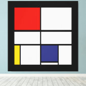 Piet Mondrian, Compositie C Canvas Afdruk (Insitu (Houten vloer))