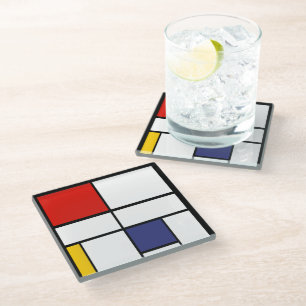 Piet Mondrian, Compositie C Glazen Onderzetter