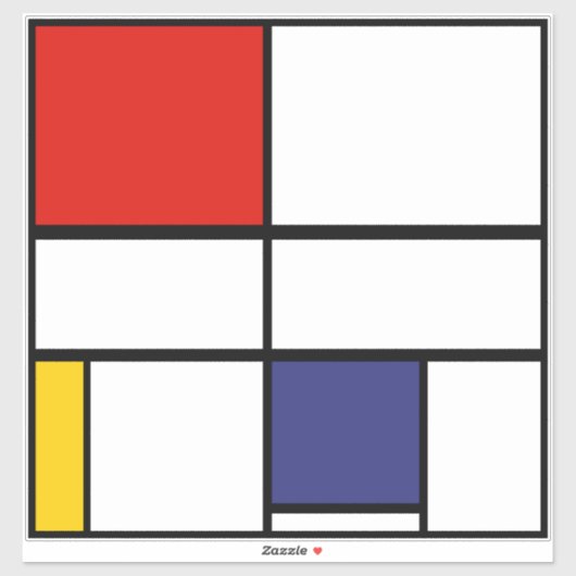 Piet Mondrian, Compositie C Sticker (Vel)