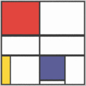Piet Mondrian, Compositie C Sticker (Voorkant)
