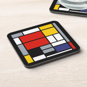 Piet Mondrian, Compositie met groot rood vlak Bier Onderzetter
