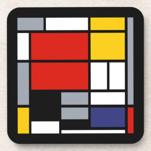 Piet Mondrian, Compositie met groot rood vlak Bier Onderzetter