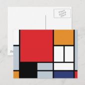 Piet Mondrian - Compositie met groot rood vlak Briefkaart (Voorkant / Achterkant)